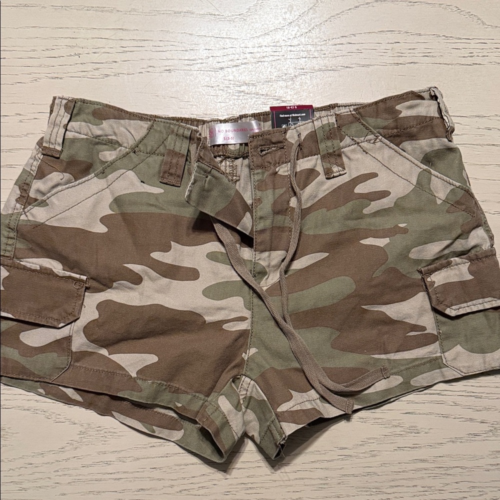 No Boundaries Camouflage Cargo Shorts